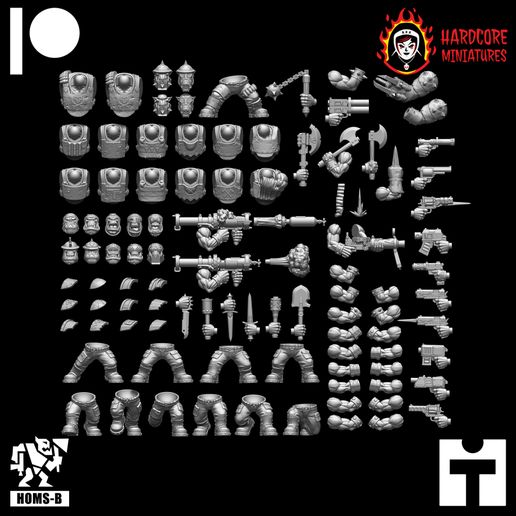 TR_parts2.jpg Brit Orcs Trench Raiders Slugga Boyz with Noble