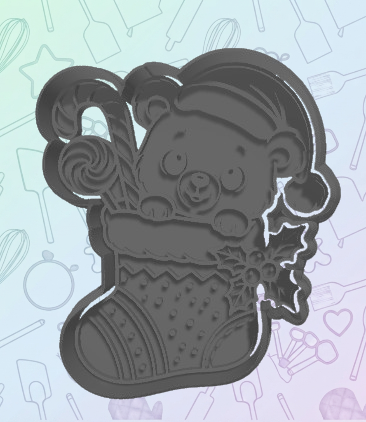 Christmas Bear Stocking Cookie Cutter