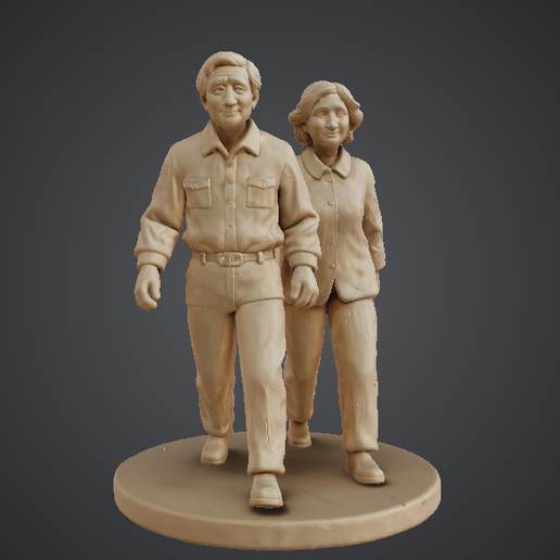 Couple Walking Sculpture