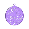 moon 7772704_A.stl 3D Christmas ornament with light, trees, Santa Claus, STL file for 3D Printing