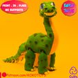 6.jpg STL file PRINT-IN-PLACE ARTICULATED CUTE Sauropoda Dinosaur・3D printable model to download