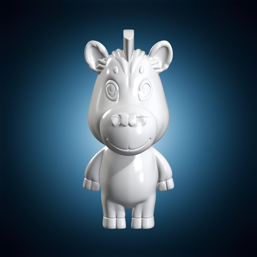 Cartoon Zebra Figure Animal Character 3D Print Model
