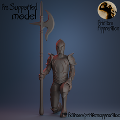 Spearman-1.png STL-Datei Pikeman Guard Kneel | Pre-supported mini | 30mm |・Modell zum Herunterladen und 3D-Drucken