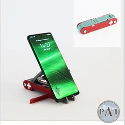 swiss.jpg STL-Datei Swiss Knife Handyhalter / Telefonständer・3D-druckbares Design zum Herunterladen