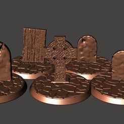 e26263adc88ae37e4d1f34562fc2004a_display_large.jpg Archivo STL gratis Bases de tumbas de guerreros esqueletos no muertos de 28mm・Modelo imprimible en 3D para descargar