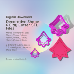 Cover-7.png 3D file Decorative Shape 6 Clay Cutter - Vintage Flower STL Digital File Download- 9 sizes and 2 Earring Cutter Versions, cookie cutter・3D print design to download