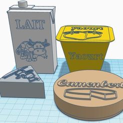 cremerie.JPG STL-Datei Dinette for merchant: creamery and cheese. kostenlos・3D-Druck-Vorlage zum herunterladen