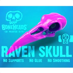 Boneheads_Raven_3DKitbash_1_Header_Cults3d.jpg Têtes d'os: Corbeau - Kit Crâne - PROMO - 3DKitbash.com