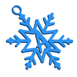 ASnowflakeInitialGiftTag3DImage.png Letter A - Snowflake Initial Gift Tag Ornament