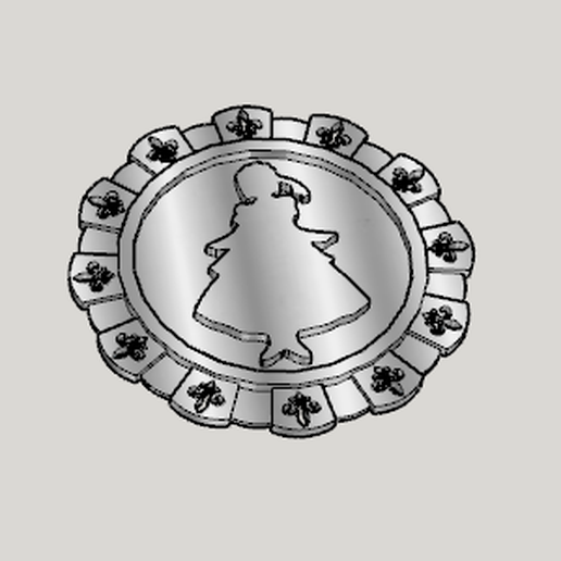 Classic Maid Silhouette Coaster (Ruffle and Royal Lily) 3D model