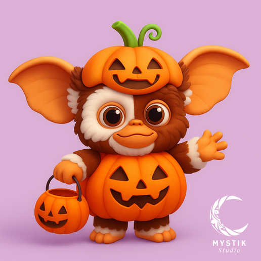 🎃 Gremlin Halloween - Spooky-Cute Fanart with Pumpkins・ STL File