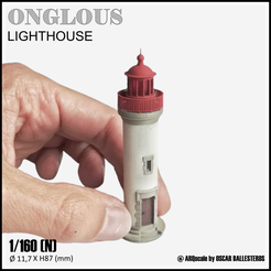 LES ONGLOUS LIGHTHOUSE - N (1/160) SCALE MODEL LANDMARK