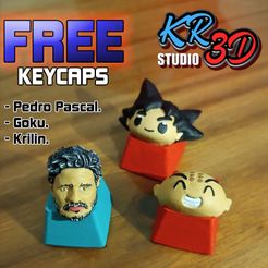 FREE-Keycaps.jpg Fichier STL gratuit 1 KEYCAP À TÉLÉCHARGER GRATUITEMENT - KRILIN・Objet pour impression 3D à télécharger