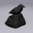 keycap_crow_low-poly_01.png Crow Low Poly Tastenkappe