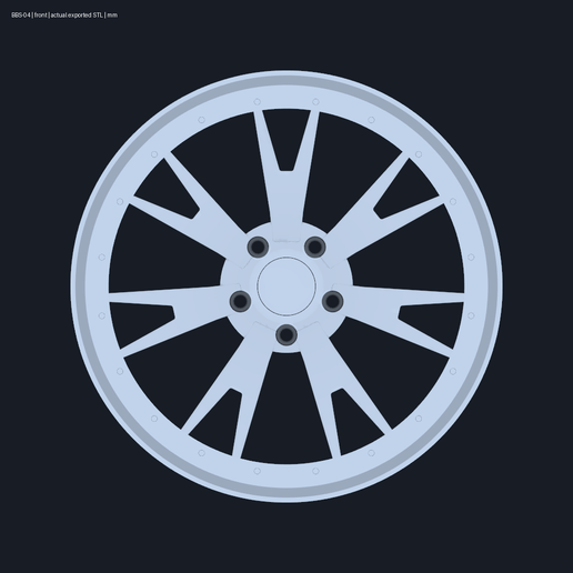 BBS LM-R LM370 inspired decorative wheel — STEP and STL