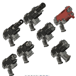 pistols.png Free STL file Hand Guns For Space Infantry・3D printable object to download
