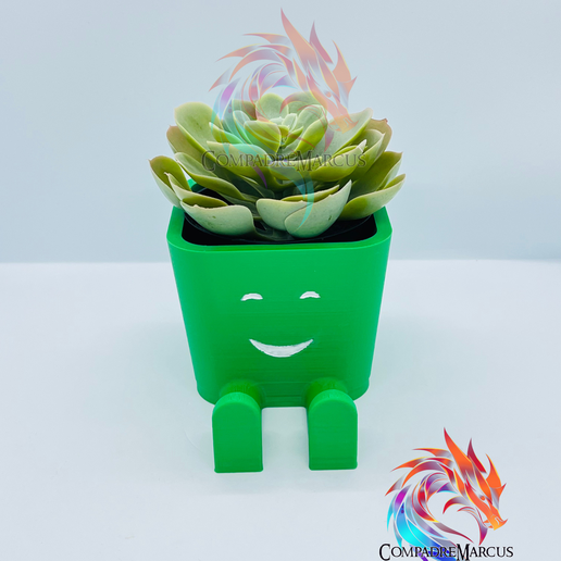 7.png Smiling flower pot / 3mf pot handle included