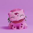 valentines-bulbasaur-render.jpg STL file Pokemon - Bulbasaur Valentines Day・Template to download and 3D print