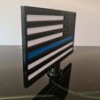 20231002_125809.jpg US  The Thin Blue Line Double Sided Flag Police Law Enforcement Memorial Stars and Stripes With Stand Easy Print