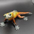Gecko Crestado Juguete Articulado, Cuerpo Print-In-Place, Cabeza Snap-Fit, Lindo Flexi
