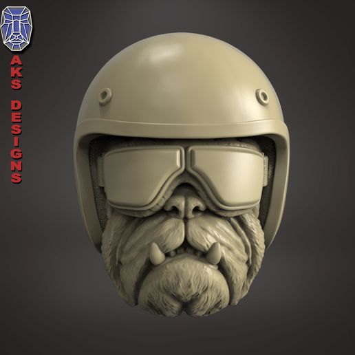Bulldog biker version 2 Bas relief for cnc and wall decor 3D model