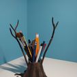 PenHolder1-2.jpg Pot / Pen Pencil Holder (Old Stump)