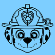 paw-patrol-marshall-blue.png Paw Patrol Character Head Bundle 2D Wall Decoration