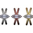 Cross-shank-Bag-cluster-size6-7-8-01.jpg Fichier STL Bague à queue croisée avec baguette et grappes de diamants tailles US 6 7 8 Modèle d'impression 3D・Objet pour impression 3D à télécharger