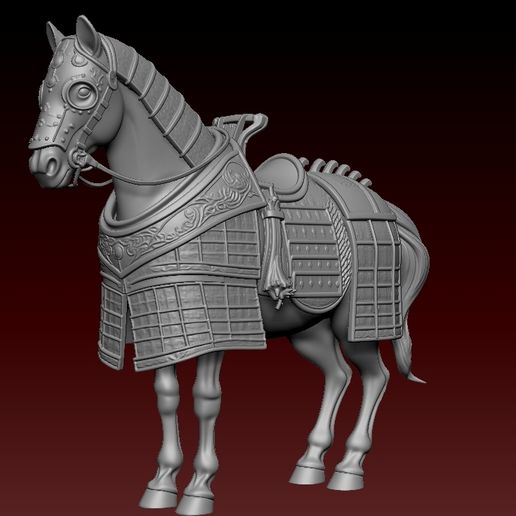 Ancient Japanese War Horse - High-Detail 3D Printable Miniature