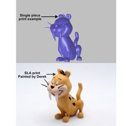 baby_puss-plain-vs-painted1.jpg Fichier STL gratuit Baby Puss - Une pièce・Design à télécharger et à imprimer en 3D