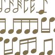 M-NOTES-04.JPG Musical notes symbols characters 3D print model