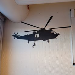 20230221_090825.jpg Sea King  with rescue- Helicopter silhouette wall art