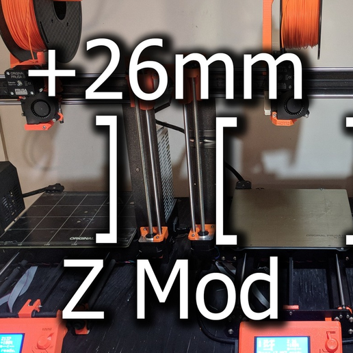 🔧 +26mm Z Mod for Prusa MK2S, 2.5 & MK3・Free 3D File for ・Cults