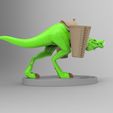 3.jpg Archivo STL Organizador de escritorio portabolígrafos Dinosaurio・Plan imprimible en 3D para descargar