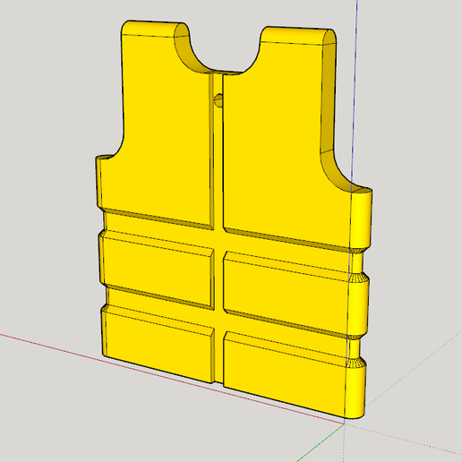 Yellow vest for rearview mirror and yellow key ring vest - 3D model önizlemesi