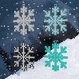 COLOR-SHOWCASE.jpg Snowflakes - Christmas Ornament Pixelated Set