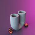 render_9.png U-Shape Ribbed Curl Vase 02