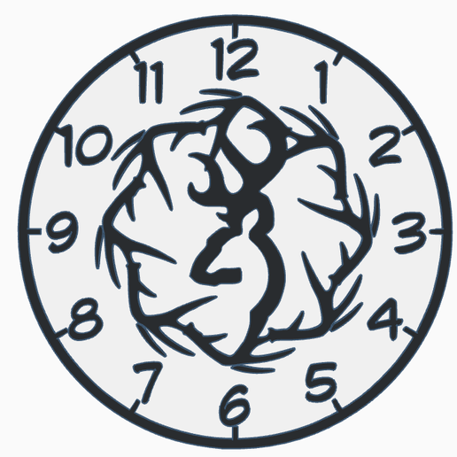 2D Buck with antler ring 3D model