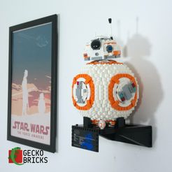 1.jpg Файл STL Gecko Bricks Настенное крепление для Star Wars BB-8 75187・Модель для печати в 3D скачать