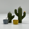 Cactus-02-PNG.png STL file Cactus Canister Keychain・Model to download and 3D print
