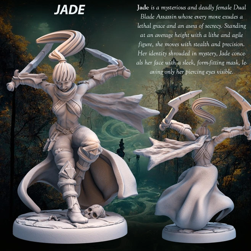 🎲 Jade - Tabletop Heroes Vol 1 - 32mm・ 3D File for 3D printing・Cults