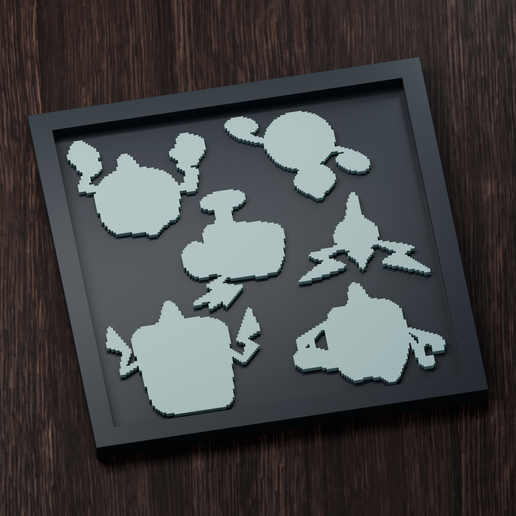 Rotom - Pokemon Silhouette Frame | Gen 4 sprite style | STL