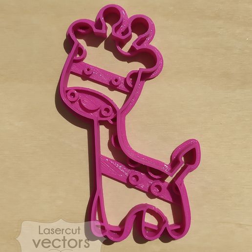 Giraffe cookie cutter- baby shower cookie cutter- animal jungle cookie cutter 3D model