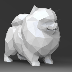 LPP.205.png STL file Lowpoly Pomeranian STL・3D printable design to download