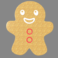 Gingerbread_Cookie_01_Render_01.png Fichier STL Bonhomme de pain d'épice de Noël // Design 01・Plan pour impression 3D à télécharger