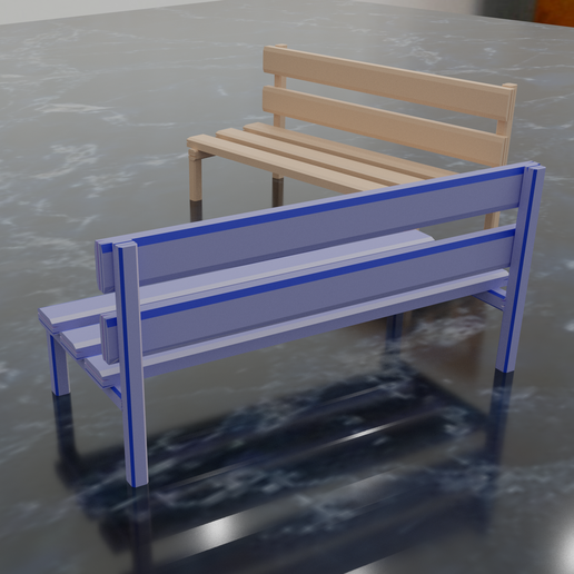 Decorative 3D sitting bench model .stl file 3D model