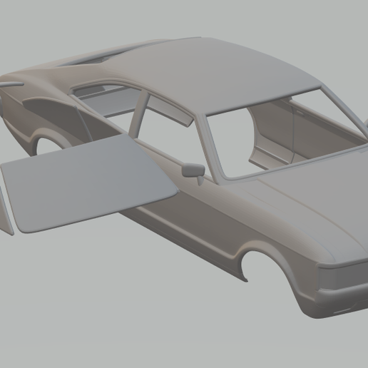 Papercraft EZU-make 1976 Ford Granada Ghia Coupe Paper Model Car 