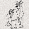 project_20230621_1759093-01.png Lady and the Tramp wall art dog wall decor disney fanart