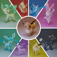 Mosaico-Eevee.png Download OBJ file Pokemon - All Eeveelutions • 3D printer template, ErickFontoura3D