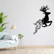 green-sofa-white-living-room-with-free-space.jpg Elk deer wall decoration